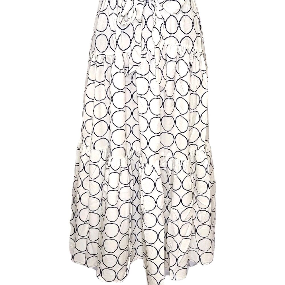 Brave+True Nordstrom Greta Navy Circle Print Halter Maxi Dress Women's XS NWT - Picture 4 of 13